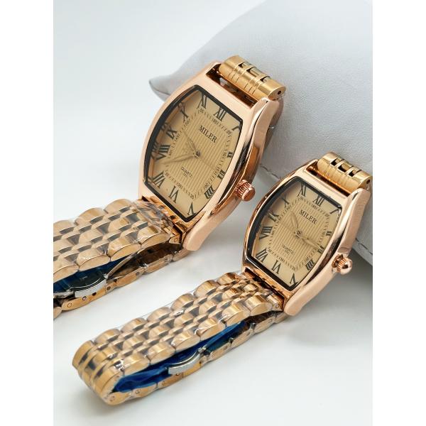 Китайская фабрика Горячий любитель Роскошный бизнес Нержавеющая сталь Золото Классические водонепроницаемые Часы для пар