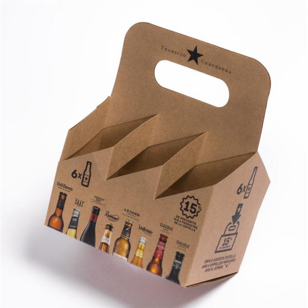 Corrugated 4 Bottle Cardboard Wine Carrier 6 Pack Cardboard Wine Bottle Carrier
