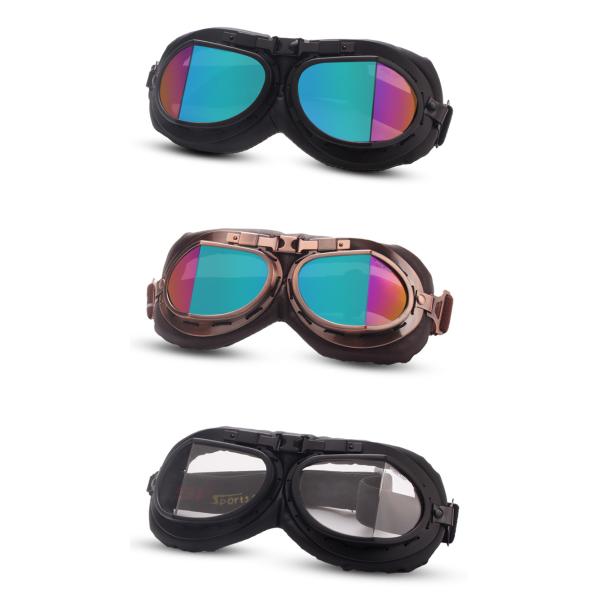Vintage Style Motorcycle Glasses with Anti-fog and Eye Protection Features