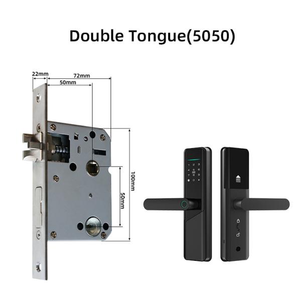 250mm Tuya Smart Door Lock Red Metal Bluetooth Front Door Lock
