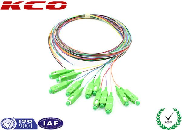 SC APC Fiber Optic Patch Cord Single Mode Single Mode , Fiber Optic Pigtail 9/125