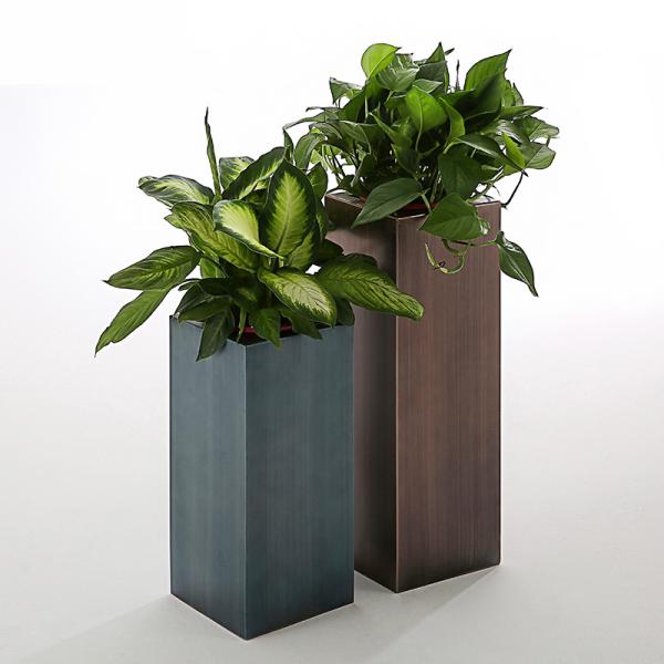Outdoor Customized Tall Cuboid Stainless Steel Planter 316 Grade