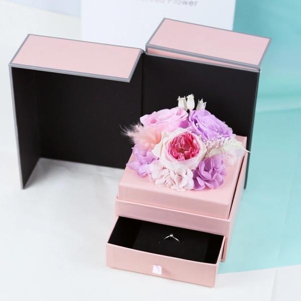 New Style Best Valentines′ Day Gift Magic Castle Preserved Roses Flower in Round Gift Box for Your Love