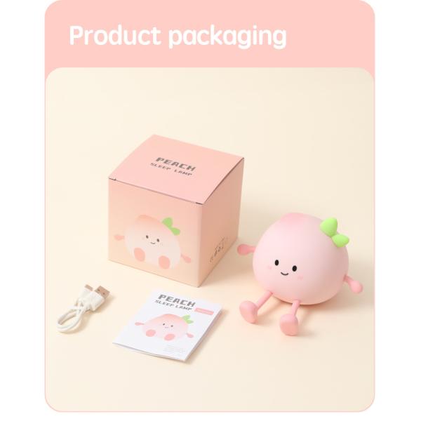 Regalo navideño sueño cronometrado atmósfera relajante melocotón silicona noche luz pat luz