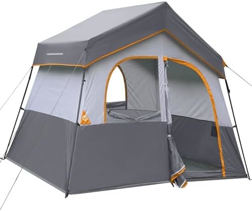 HIKERGARDEN Tente de camping pour 6 personnes - Portable facile à installer Tente familiale pour le camp, Tente de cabine en tissu étanche à l'air libre