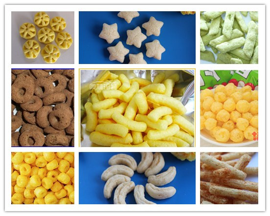 automatic twin screw expanded snack food process line /  corn puffed snacks food