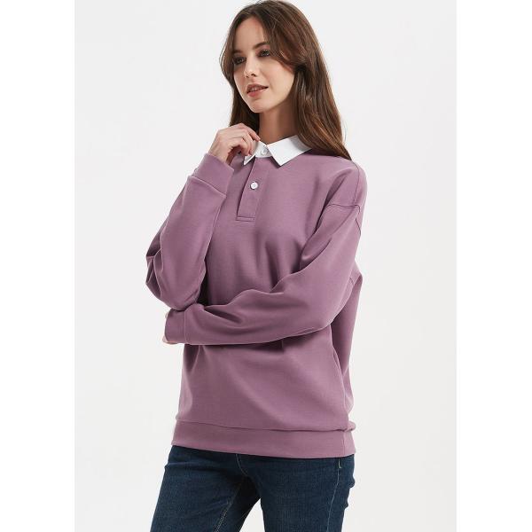 OEM Unisex 100% Cotton Long Sleeve Sweatshirts Loose Turn Down Collar Hoodie