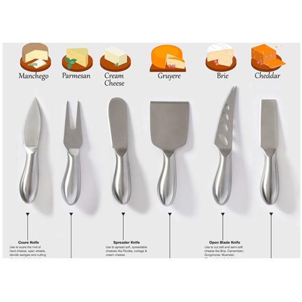 Bamboo Wooden Cheese Board With 6 Stainless Steel Cheese Knives & 6 Appetizer Forks