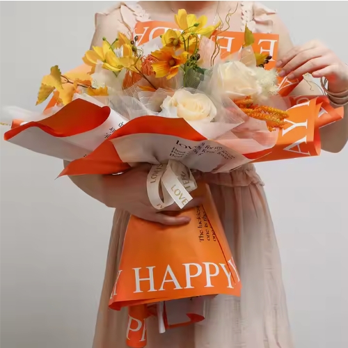 Алфавитный шаблон Пластик водонепроницаемая бумага для упаковки цветов Бумага для упаковки цветов Бумага для упаковки подарков