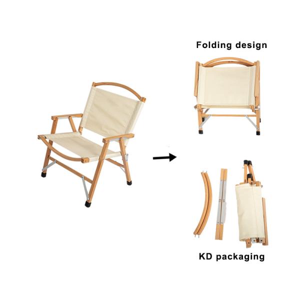 Beechwood Hard Arm Camping Chair 2.4kg 51x42x65cm Lightweight