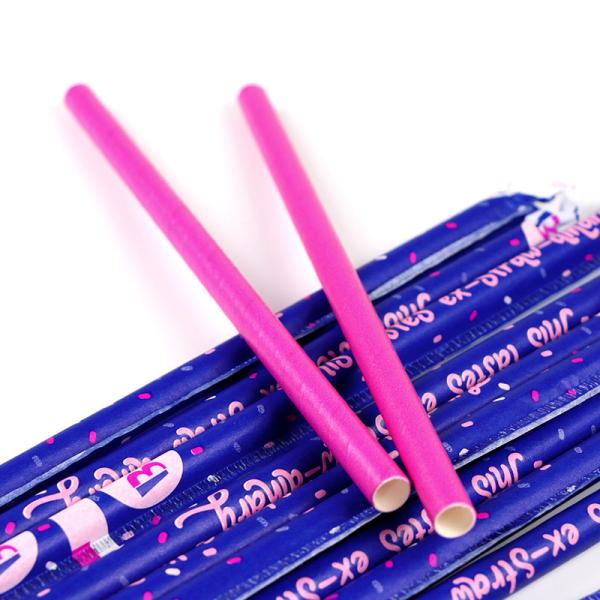 Lightpink Stock Color Boba Paper Thick Straw Slushie Paper Straws with Printing