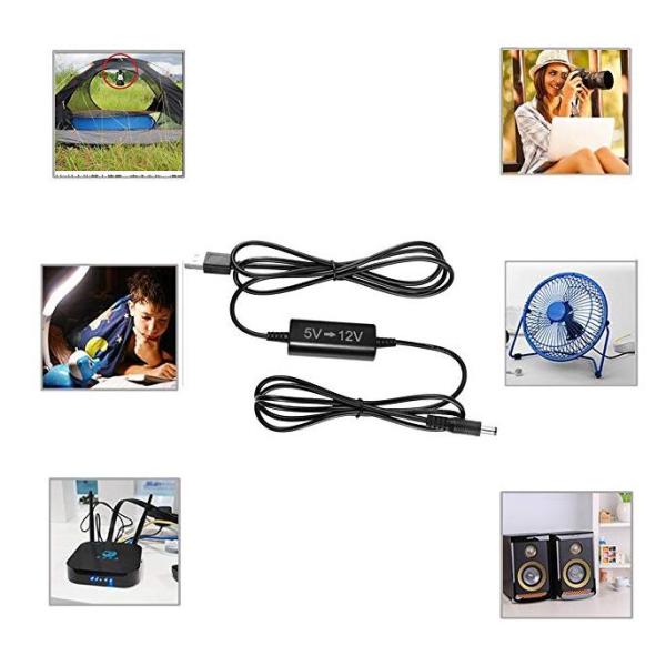 5V to 9V 12V Step Up Converter Cable 20AWG-24AWG for GPS Car DVR