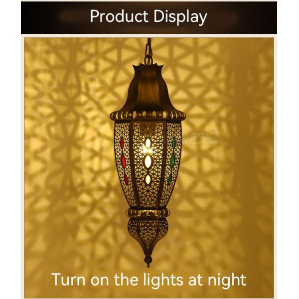 220V Interior Modern Style Handmade Copper Lanterns Muslim Vintage Style