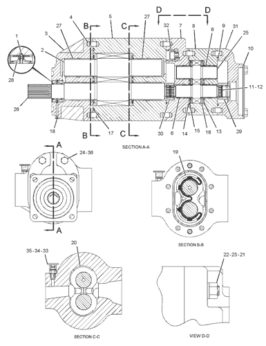 Truck Excavator Hydraulic Pump 2443304 244-3304 For TQ 773D 773E 775E