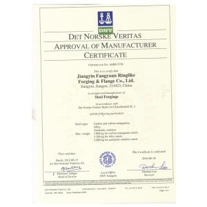 Jiangyin Fangyuan Ringlike Forging And Flange Co., Ltd. Certifications