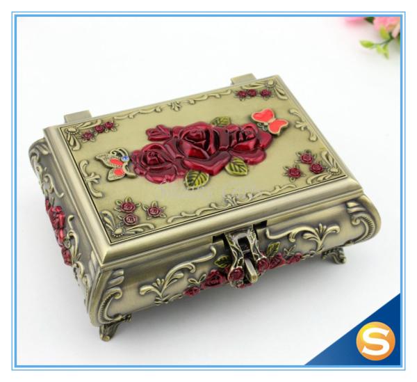Pierced Earring Jewelry Box Silver Plated Jewelry Box Vintage Jewelry Box