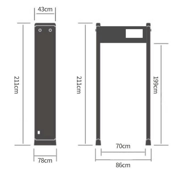 Mobile Phones Walk Through Metal Detector Frame Gate Automatic Calibration