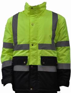 Warmth High Visibility Work Uniforms Comfortable Waterproof Hi Vis Winter Jacket 