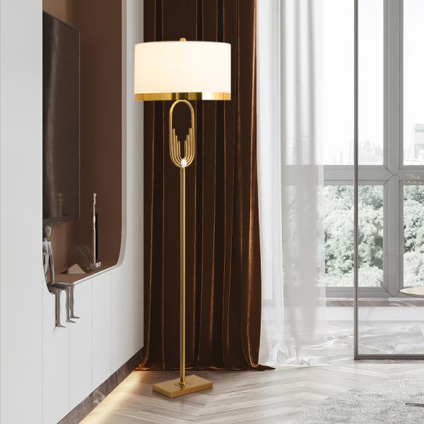 Creative U Shape Metal Tubular Floor Lamp Phnom Penh Lampshade Gold Floor Lamp(WH-MFL-24)