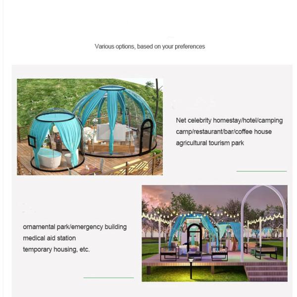 18-20 Person Transparent Wind Resistant Dome Prefab House for Hotel and PC Accommodation Solution