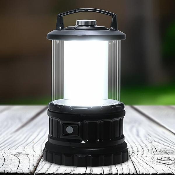Linterna de camping LED 2 en 1 de larga duración con tipo de batería AA y fuente de alimentación de 8-32 V