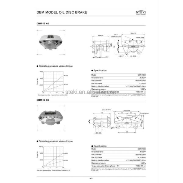 TWINFLEX Oil Hydraulic Disc Brake for Crane Customized 20mm Disc Thickness Brake Disc