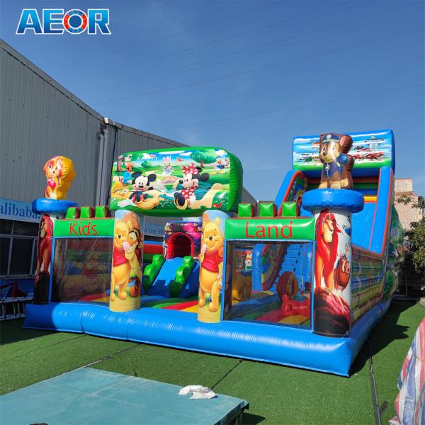Commercial pvc inflatable bouncy castle fun city jumping bounce house inflatable combo bouncer