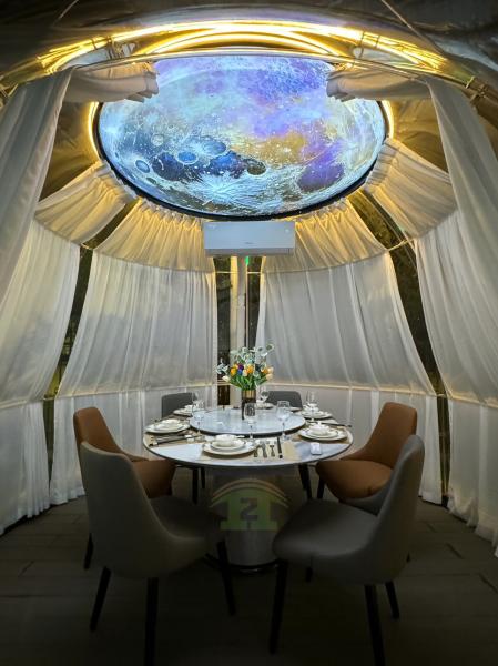 Modern Design Full House Prefab Outdoor Polycarbonate Clear Geodesic Bubble Dome Tent Hotel Dining Park-Green PC Houses Glamping