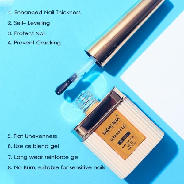 15ml Vegan Nail Strengthener Reinforcement Gel for Thin Nails and Growth Uv Gel Nail Hardener Private Label