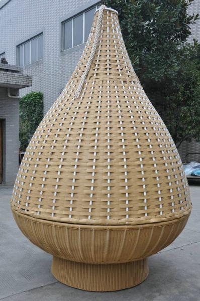 Outdoor Rattan Daybed , KD Nestrest For Beach / Poolside / Hotel