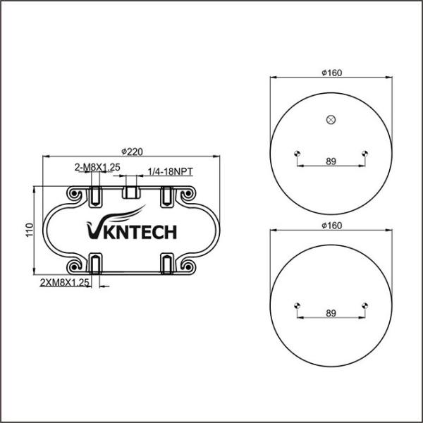 Одиночная замысловатая весна воздуха 1B8-550