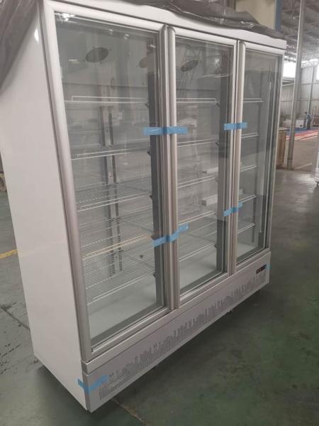 Vertical air-cooled refrigerated three door glass large capacity beverage cabinet