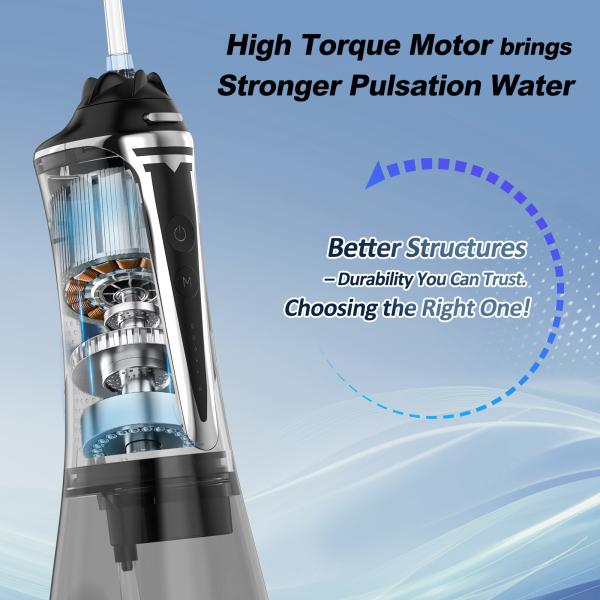 Portable Water Flosser Rechargeable Travel Irrigator Water Tank Irrigator Portable Oral Cleaning 5 Mode Dental Flosser