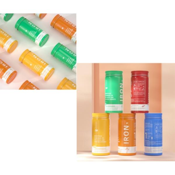 90*40mm Cylindrical Aluminum Tea Packaging Can Normal Inside Coating