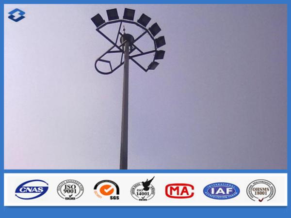 LED Electric Q235B Material steel mast highway light pole , light tower mast customized color