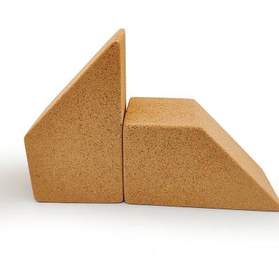 Trapezoid Yoga Cork Blocks Bricks Cork Stretching Exercise Support Practice