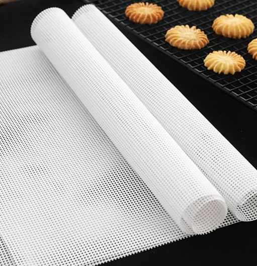 Reusable Food Grade Heat Resistant Non Slip BPA Free Non Stick Silicone Mesh Mat for Pastry Cookies Macaron Bread Oven Baking
