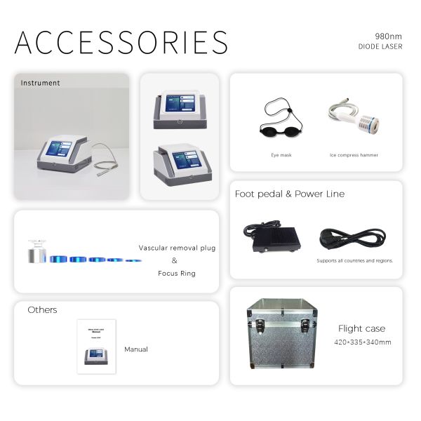 Professional Portable 980nm Diode Laser Machine for Vascular and Spider Vein Removal
