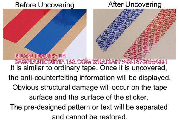 Custom Packaging Seal Safety PET Film Tamper Resistance Evidence Void Security Tape Roll