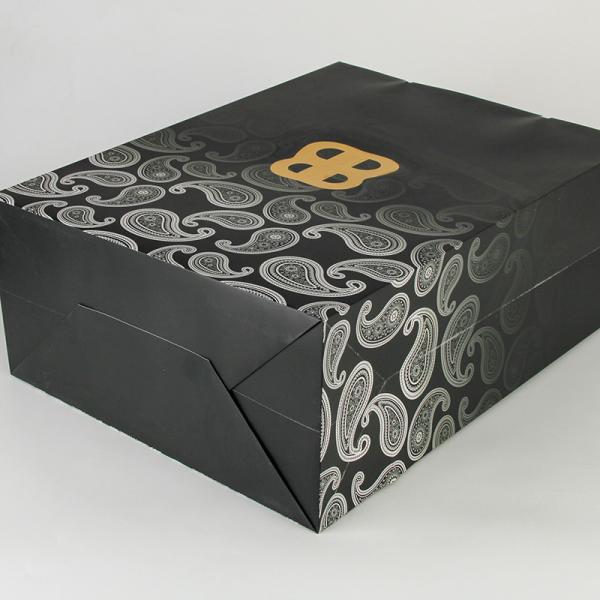 O costume famoso luxuoso do presente do tipo imprimiu o saco de papel de compra com seu próprio logotipo