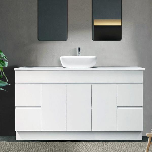 Freestanding Double Sink Vanity , Design Solid Wood Bathroom Vanity Units