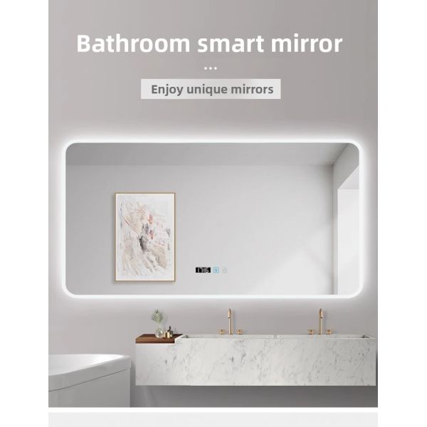 Luxury IP44 Rated LED Bath Mirror with Touch Switch Elegant Modern Design for Villa Hotel & Apartment Washroom Hot Seller