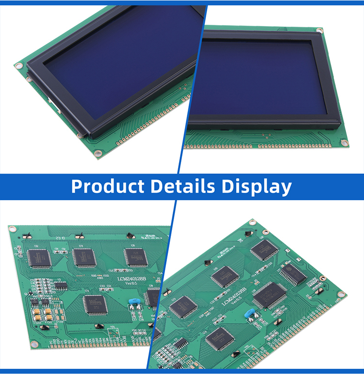 Blue Film LCM240128B LCD Display Module With Touch Panel Screen PlaStic T6963C Or RA6963 Or UCI6963