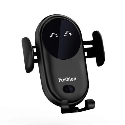 QI 10W Phone Stand Wireless Charger Gravity Auto Clamping For Car