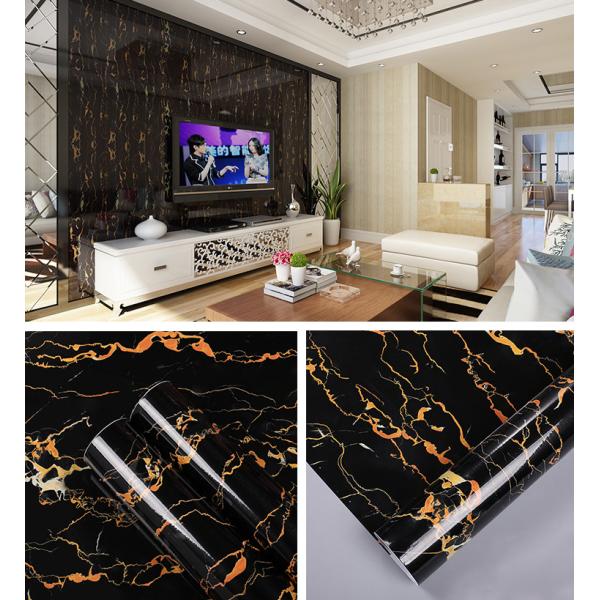 OEM Marble Adhesive Wallpaper Gold Marble Peel And Stick Wallpaper For Bathroom