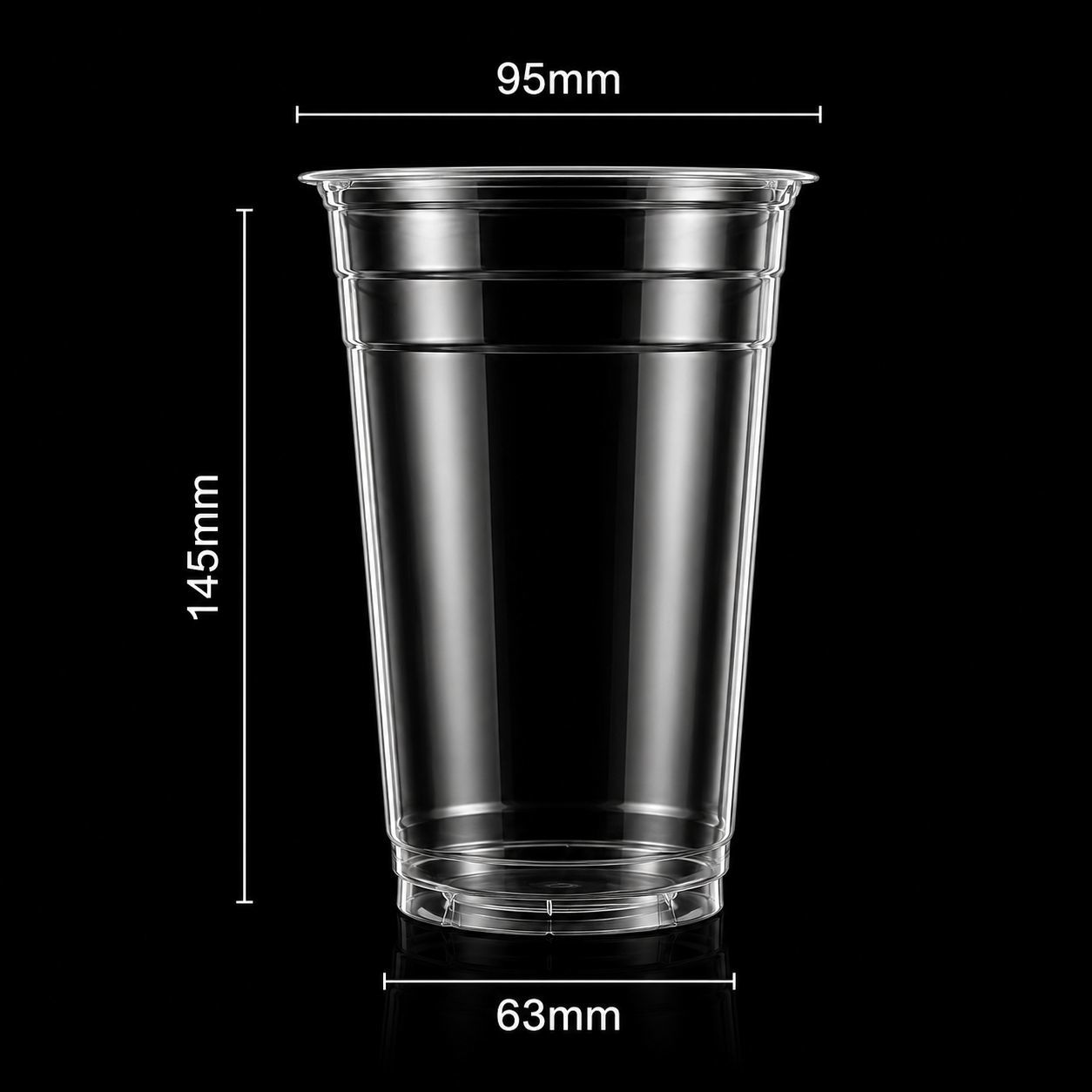 OEM Brand 95mm Clear PET Drink Cups 20oz 620ml For Food Service Packaging