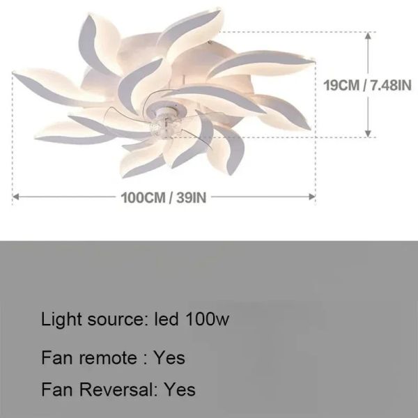 Remote Control Living Dining Table Room Bedrooms Fan Lighting Fixtures Petals led Ceiling fan light(WH-CLL-57)