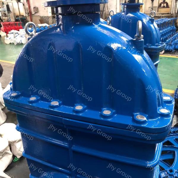 Sluice Worm Gear Gate Valve Ductile Iron Flange End Rubber Seat Valve