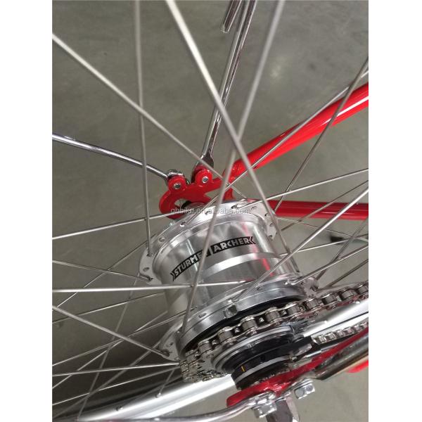Vintage Lady Bike with Basket Red Color Low Step Through Hybrid 5 Speed Comfort Cruiser