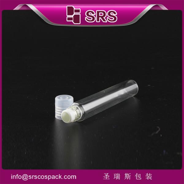 SRS wholesale transparent 10ml glass roll-on bottle with stainless steel roller and PP cap